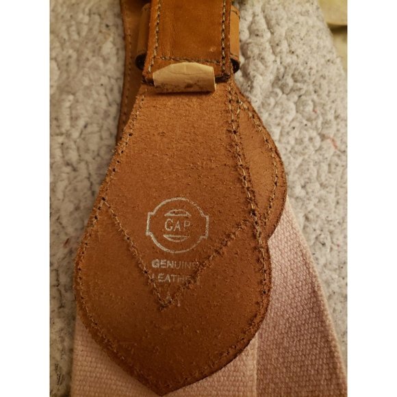 80s/90s‎ GAP Pink and Tan Leather Stretchy Waist Belt - Picture 5 of 5